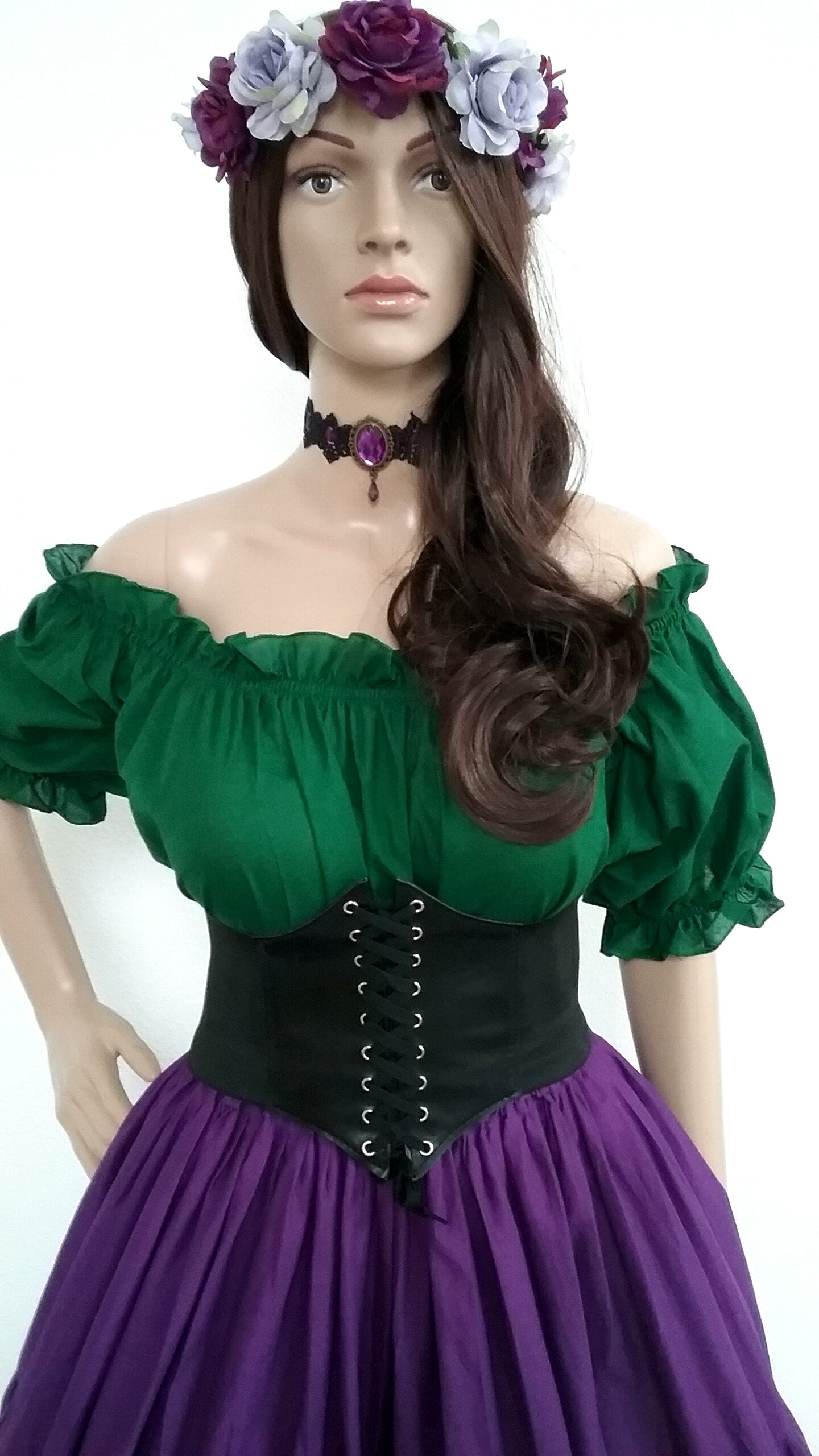Renaissance Blouse Choose Color Steampunk BOHO Peasant Pirate Wench Cosplay Elvin Faire Festival Purple