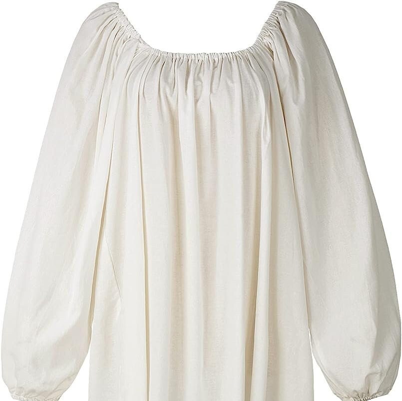 Custom made Renaissance Chemise with long sleeves & elastic at the wrists.