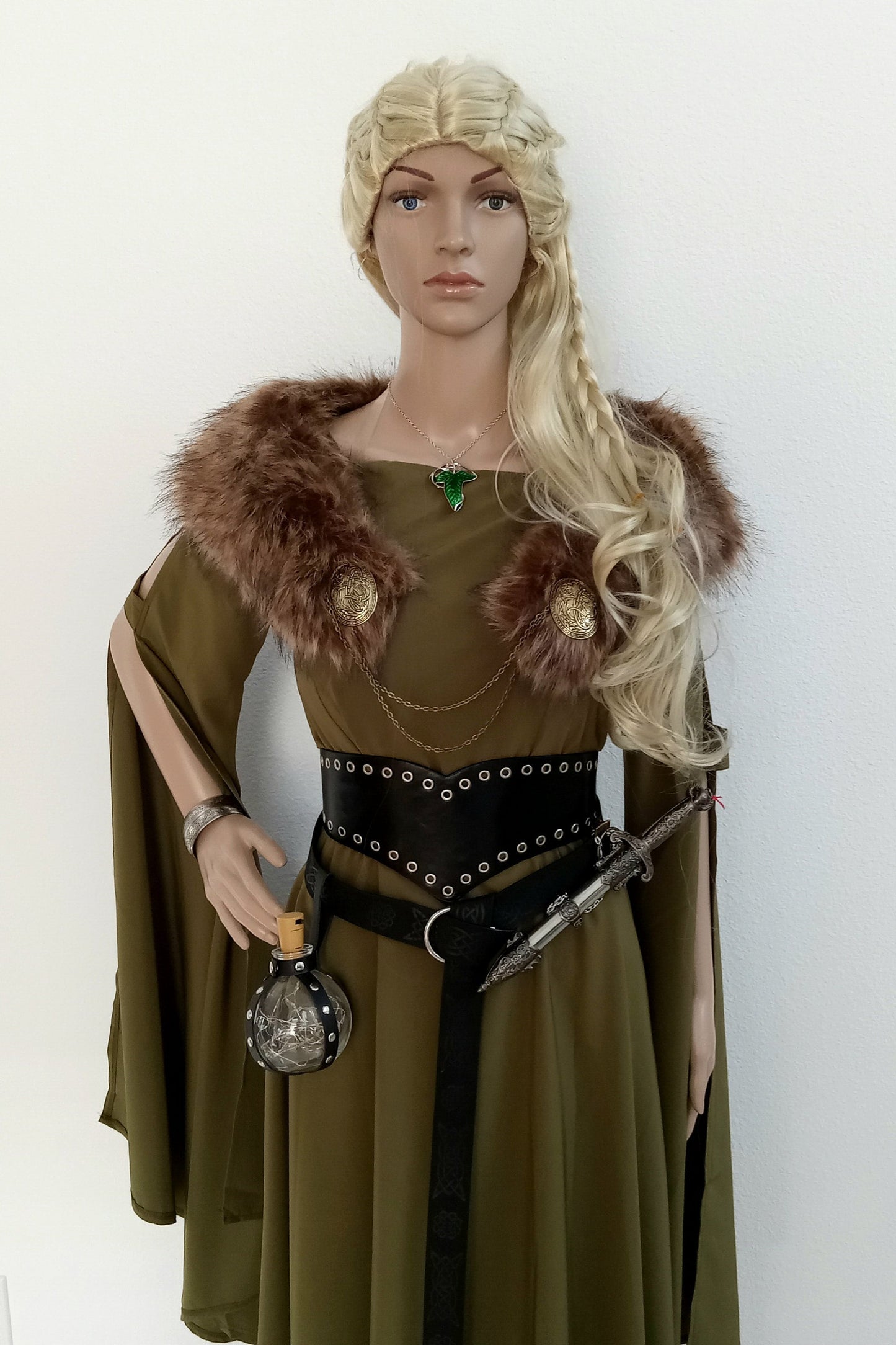 Renaissance Fairy Dress with Long Flowy sleeves Viking Celtic