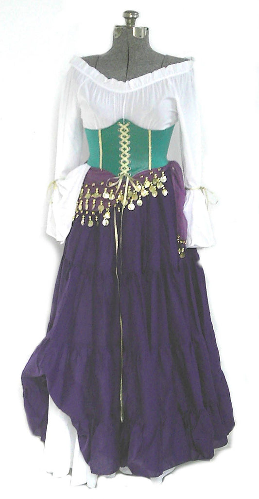 Esmeralda Inspired Costume 4 or 5 pieces Hunchback of Notre Dame Inspired Gypsy Cosplay Halloween
