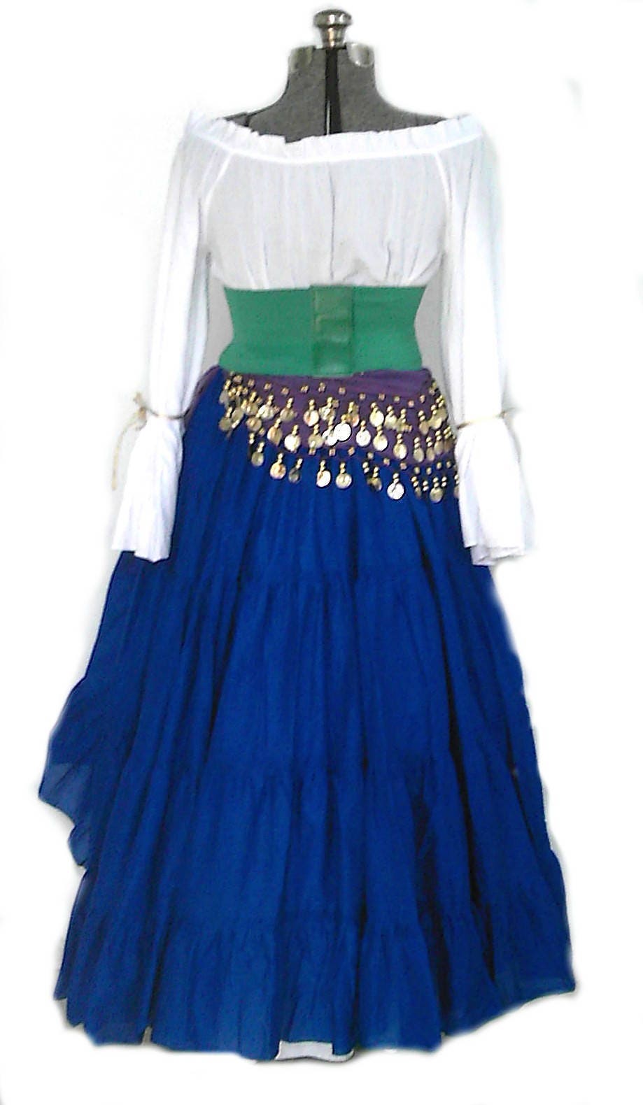 Esmeralda Inspired Costume 4 or 5 pieces Hunchback of Notre Dame Inspired Gypsy Cosplay Halloween