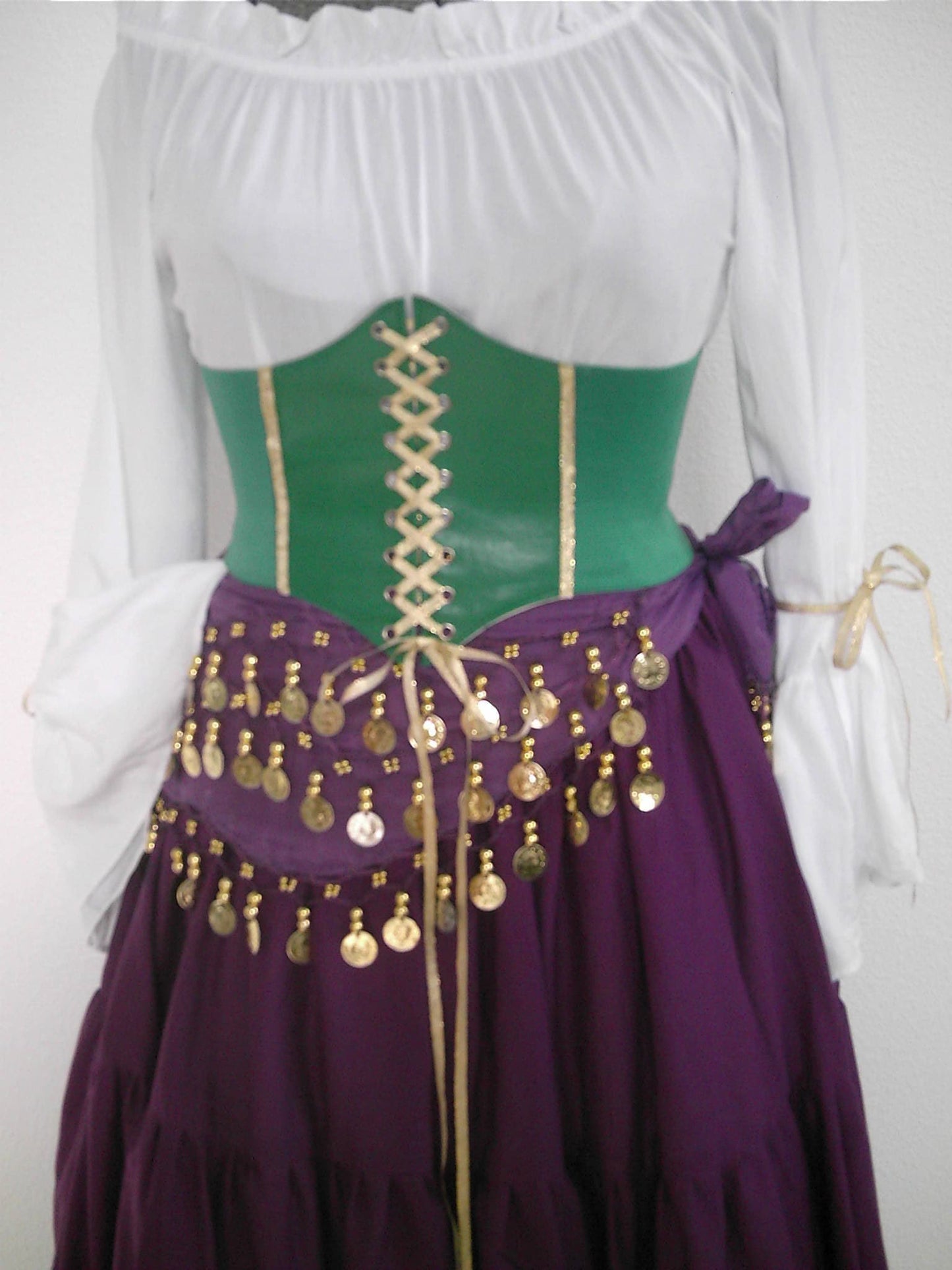 Esmeralda Inspired Costume Corset Belt Hunchback of Notre Dame Disney Costume Gypsy Cosplay Halloween Pirate GREEN Corset Only