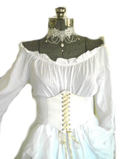 GOLD Corset Belt Waist Cincher Underbust Corset Renaissance Steampunk Costume Medieval Pirate Wench S-L