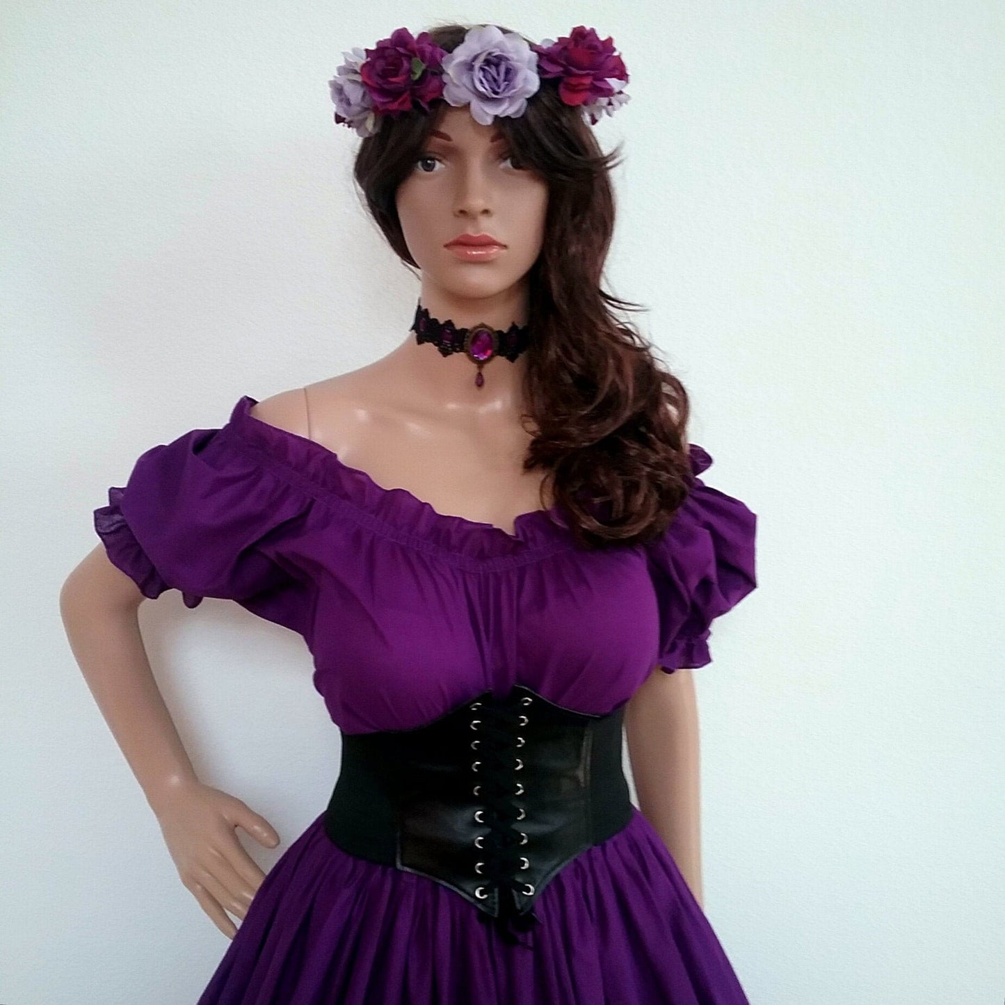 Renaissance Blouse Choose Color Steampunk BOHO Peasant Pirate Wench Cosplay Elvin Faire Festival Purple