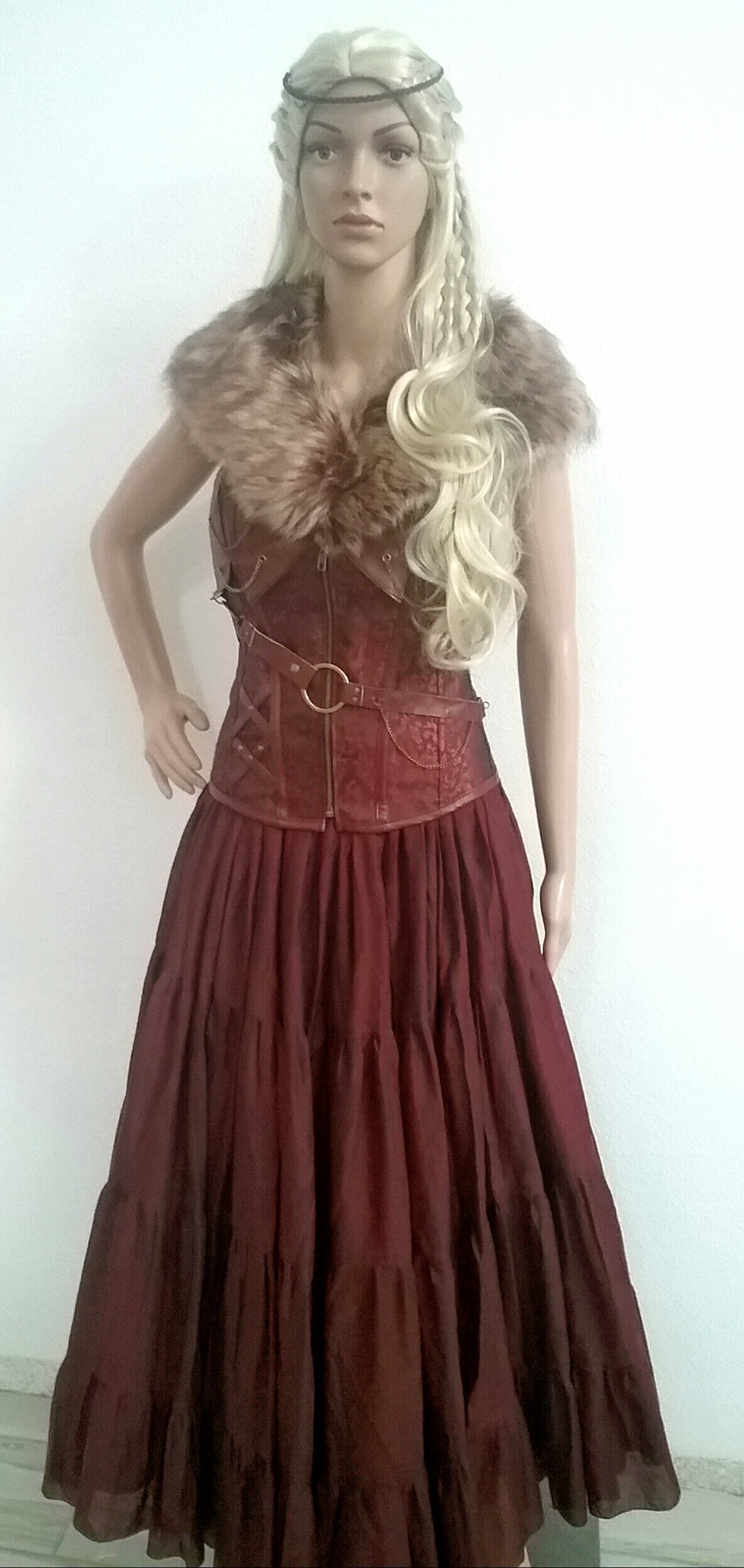 Viking Fur Cape Mantle Capelet Collar Stole Medieval Lagertha Sheilmaiden Warrior Renaissance