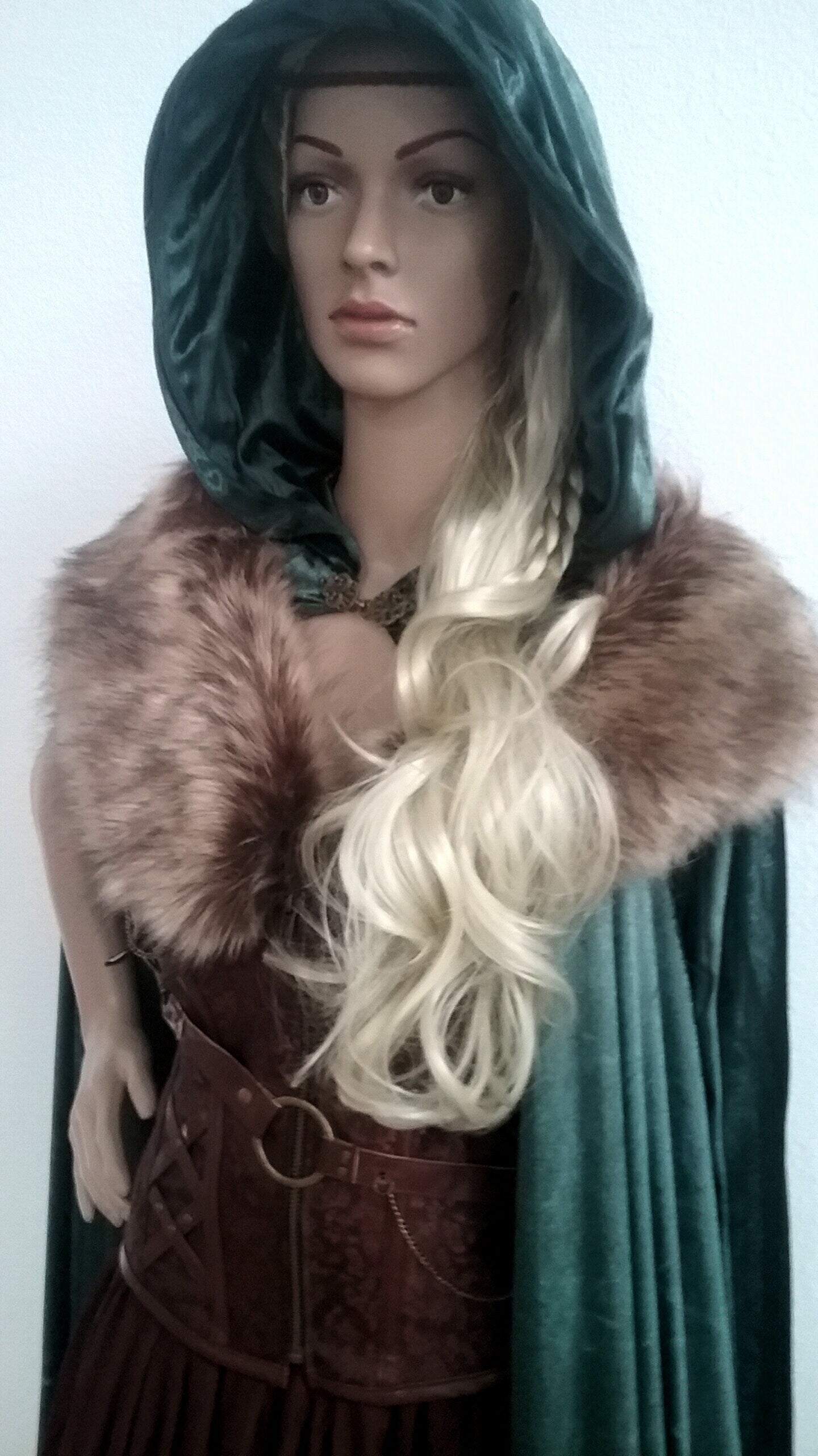 Viking Fur Cape Mantle Capelet Collar Stole Medieval Lagertha Sheilmaiden Warrior Renaissance