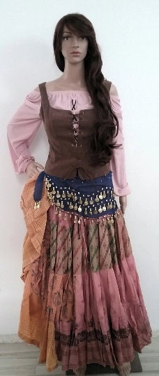 Pirate Sash Coin Belt Scarf Red Black  Blue Purple White Gypsy Halloween Belt Only