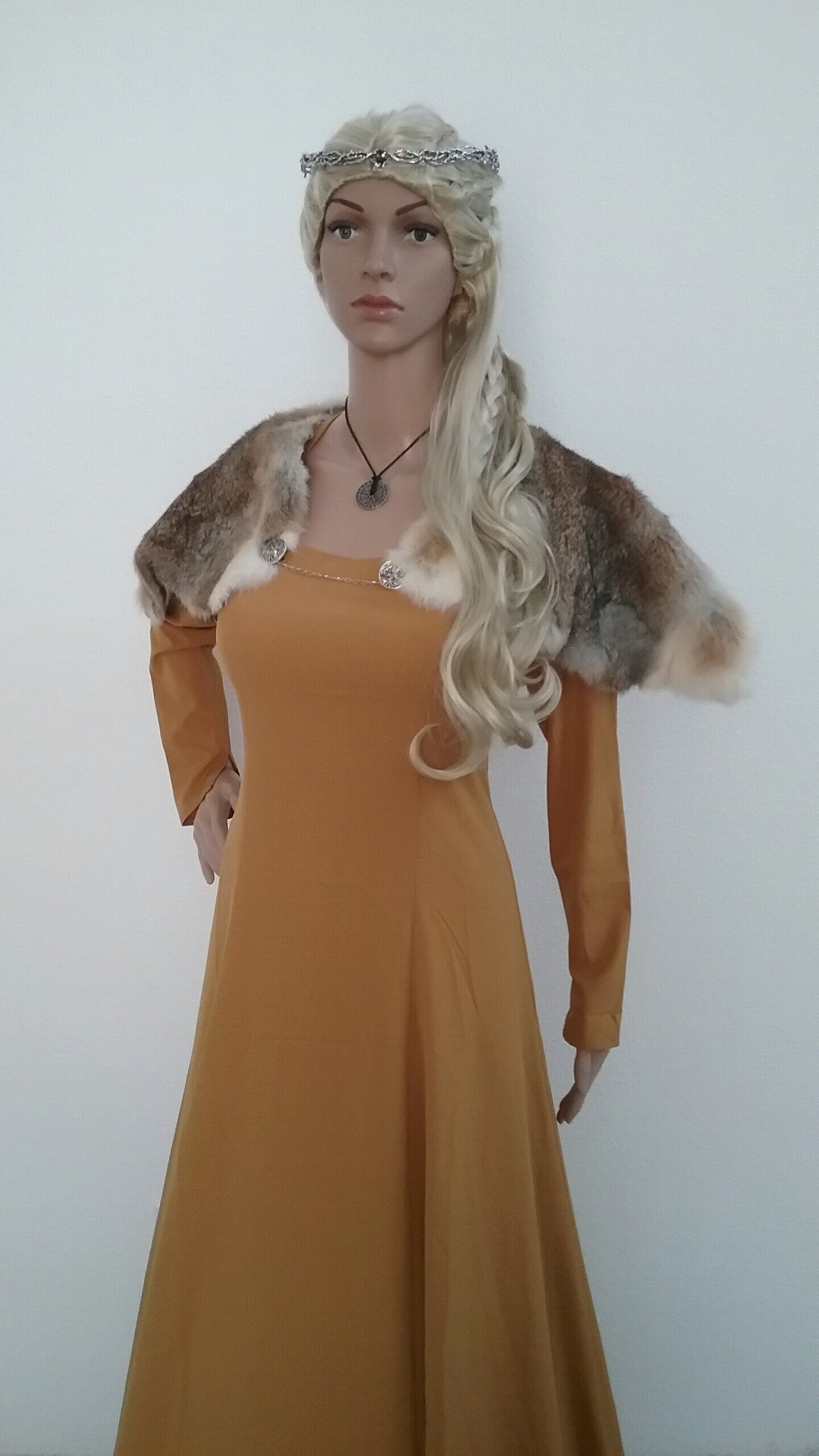 Viking Wedding ReaL Rabbit Fur Mantle Celtic Medieval Tribal Barbarian Renaissance