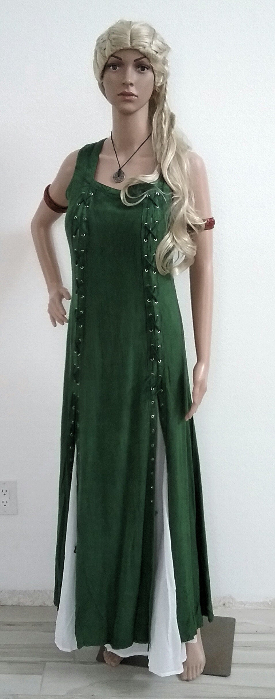 Viking Dress Design Your Style & Colors Apron Chemise Corset Dress Rabbit Fur Mantle