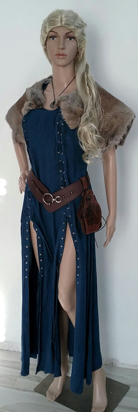Viking Dress Design Your Style & Colors Apron Chemise Corset Dress Rabbit Fur Mantle