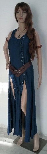 Viking Dress Design Your Style & Colors Apron Chemise Corset Dress Rabbit Fur Mantle
