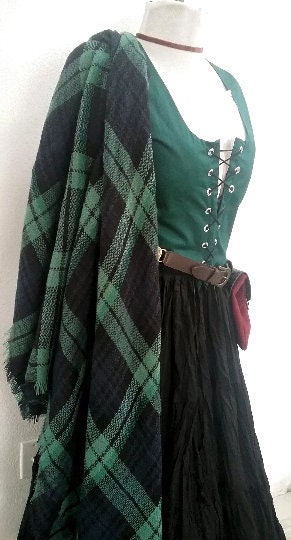 MADE CUSTOM Celtic Blackwater Ensemble  Choose Chemise Bodice Skirt Tartan