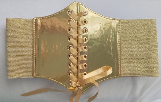 Gold or Silver Corset Belt Elvin  XS - 3X Plus Size Fairy Pixie Goth Underbust Pagan Renaissance Wench Halloween Costume
