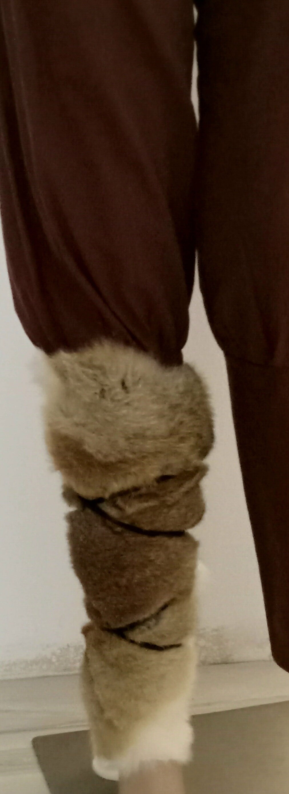 Viking Leg Wraps Rabbit Fur Barbarian Warrior